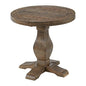 Napa Solid Wood Farmhouse Rustic Round End Side Living Room Table, Nightstand 26" W x 26" D x 25" H | Farmhouse Rustic, Pine Wood, Round Side Table, Nightstand, 2" Plank Top, for Living Room or Bedside, 26" W x 26" D x 25" H - color: Natural Finish