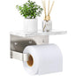 Gypie Toilet Paper Holder with Shelf, Extended Base Wall Mounted, Marble Toilet Roll Holder Brushed Nickel for Bathroom Washroom - color: Brushed Nickel, size: Marble