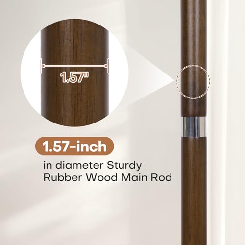 Coat Rack Freestanding Metal Coat Tree with 9 Rubber Wood Hooks | Heavy Duty Standing Coat Rack, Stainless Steel Marble Base, Coat Hanger Stand for Bedroom Entryway Hallway, Hat, Bags - color: B