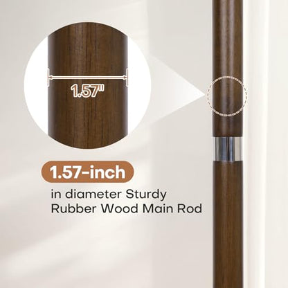 Coat Rack Freestanding Metal Coat Tree with 9 Rubber Wood Hooks | Heavy Duty Standing Coat Rack, Stainless Steel Marble Base, Coat Hanger Stand for Bedroom Entryway Hallway, Hat, Bags - color: B