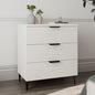 25.6" W Fluted Nightstand with 3 Drawer, Modern Wood Night Stands | Bedside Table for Bedroom King/Queen Bed, End Table with Robot-friendly Legs for Living Room,Entry - color: 3 Drawers-1pcs-white