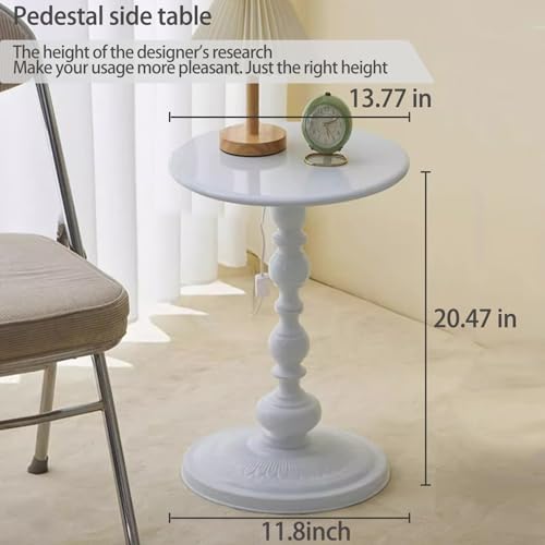 Pedestal White Metal Side Table, Sofa Coffee Table, Small TV Tray Table for The Sofa In the Living Room and Bedroom, Mini Coffee Table is Lightweight and Convenient to Move, 20.47 (H) *13.77 (W) - color: 1pcs - White Upgrade Iron Table