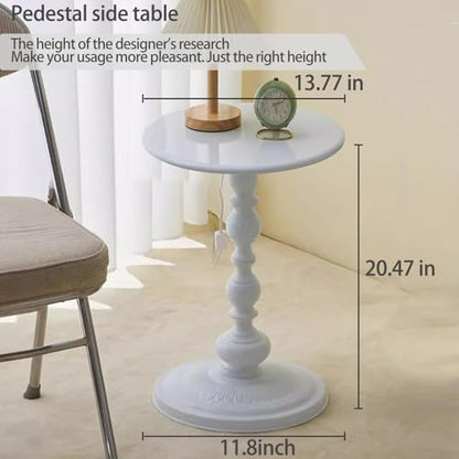 Pedestal White Metal Side Table, Sofa Coffee Table, Small TV Tray Table for The Sofa In the Living Room and Bedroom, Mini Coffee Table is Lightweight and Convenient to Move, 20.47 (H) *13.77 (W) - color: 1pcs - White Upgrade Iron Table