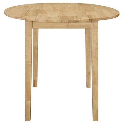 Coaster Home Furnishings 3-Piece Round Wood Dining Room Set Drop Leaf Extension Table Ladder Back Side Chairs Upholstered Seat Cushions Beige and Natural 130006
