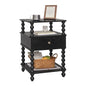 AWASEN Black Nightstand, Bed Side Table Bedroom with Drawer, 3-Tier Small Night Stand End Table with Storage for Small Spaces &Solid Wood Spindle Legs, Black - color: Black