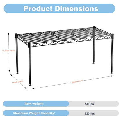 1-Tier Wire Shelf Rack,30" Wx14 Dx17 H,Single Metal Shelves Rack,Height Adjustable Metal Wire Shelving Unit and Storage for Kitchen,Cabinet,Countertop,Under-Sink,Closet,Pantry,Bathroom - size: 1-Tier,30"x14"x17"(WxDxH)