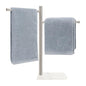 Standing Hand Towel Holder, Hand Towel Stand with Marble Base, 304 Stainless Steel Towel Rack with 2 Swivel Arm, Countertop Stand Towel Ring Towel Bar for Bathroom (Brushed Nickel) - color: Brushed Nickel