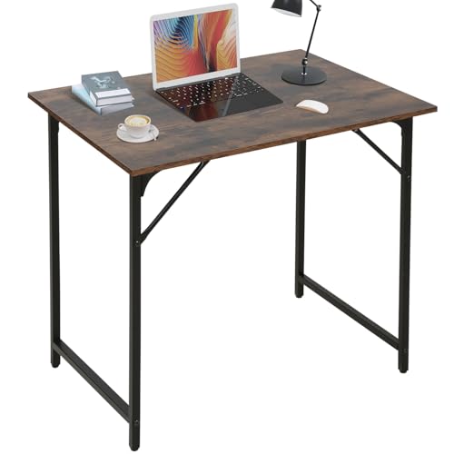 Dkelincs 32 Inch Small Computer Desk Home Office Desk Writing Desk Modern Simple Style Study Work Table with Metal Frame, Easy Assembly, Adjustable Feet, Water-Resistant, Scratchproof Surface, Vintage - color: Vintage, size: 32 Inch