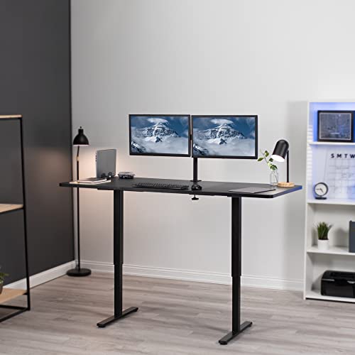 VIVO Manual Height Adjustable 71 x 30 inch Stand Up Desk, Black Table Top, Black Frame, Standing Workstation with Foldable Handle, DESK-KIT-MB7B - color: Black Top / Black Frame, size: 71" x 30"