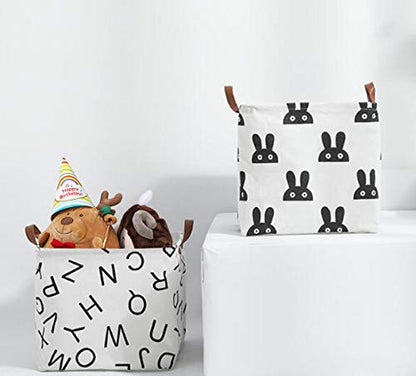 Square Storage Basket Canvas Collapsible Organizer Bins for Book, Nursery, Kid's Toys, Closet & Laundry, Gift Baskets(Letter) - color: Letter