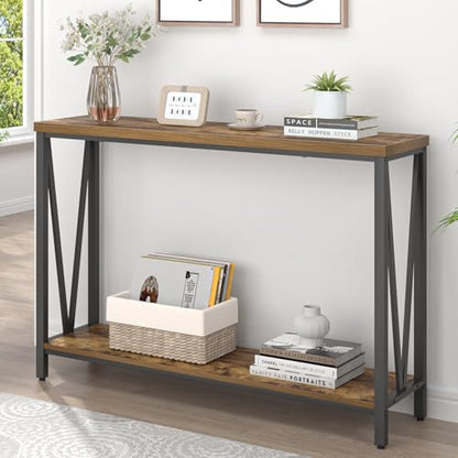 EXCEFUR Entryway Table, Narrow Sofa Console Tables Behind Couch, Modern Entry Table for Hallway Entrance Living Room, Rustic Brown - color: Rustic Brown