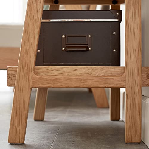 GDFStudio 3-Tier Wood Shoe Rack & Storage Bench,Versatile Organizer with Oak Frame & Timeless Design, Easy Assembly for Entryway,Living Room,Bedroom, Bathroom,Kitchen,Hallway,Natural - color: Natural