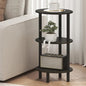 Furinno Turn-N-Tube 3-Tier Oval Side Table, Black End Table, Night Stand, Bedside Table for Living Room, Bedroom, Black Espresso/Black - color: Black Espresso/Black