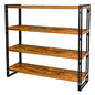 47" 4-Tier Bookshelf Rustic Wood and Metal Industrial Bookshelf for Home Office, Bedroom, Kitchen, Bathroom (Rustic Brown, 4-Tier) - color: Rustic Brown, size: 4-Tier