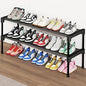 SAN HE Long Shoe Rack-Shoe Organizer 2 Tier Shoe Rack for Closet Front Door Entryway Garage, Stackable Free Standing and Freely Combinable Shoe Storage, Space Saving Small Shoe Shelves.