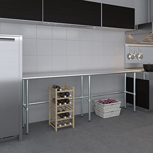 18 in. x 96 in. Open Base Stainless Steel Work Table | Residential & Commercial | Food Prep | Heavy Duty Utility Work Station | NSF - size: 96 in. Length x 18 in. Width