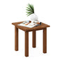 Furinno FG18506 Tioman Hardwood Patio Furniture Outdoor End Table, Natural - color: Natural, size: 17.5"D x 17.7"W x 17.3"H