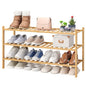 viewcare 3-Tier Long Shoe Rack, Bamboo Wood Shoe Rack for Closet, Entryway & Hallway, Stackable | Beautiful | Functional | Sturdy - color: Natural Bamboo, size: 3-Tier Long