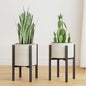 Linpla 2-Pack Adjustable Metal Plant Stand Indoor Outdoor - Fits 8 to 12 Inches Pots - Mid Century Modern Planter Stand Black Flower Pot Holder Home Decor for Gardening Gifts