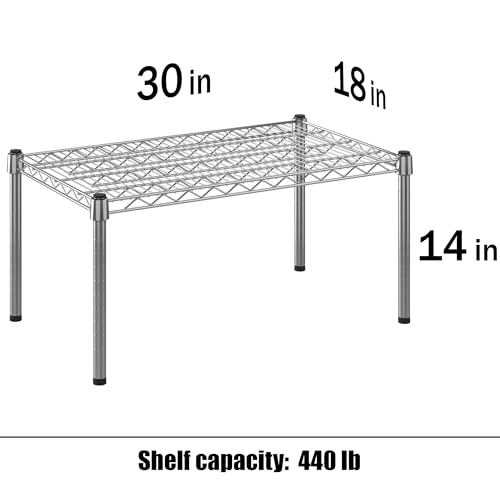18" Deep x 30" Wide x 14" Height Wire Shelving Kit | 1-Tier | NSF Commercial Storage Rack Unit - size: 18" Deep x 30" Wide
