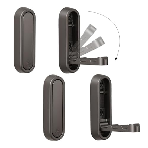 Folding Wall Hooks, 2 Pack, Grey, Zinc Alloy, Heavy Duty Coat Hooks | 90° Foldable Design, Wall Mounted, Zinc Alloy, Flip-Down Design, Includes Screws And Anchors, For Bedroom, Entryway, Closet - color: Gray, size: 2 Pcs