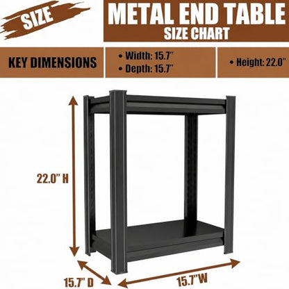 2 Tier Metal Bookshelf, Adjustable Tall Bookcase, Heavy Duty 1200 LBS Modern Deep Book Shelf, Bolt-Free Storage Shelves for Living Room, Home Office, Garage, 15.7" W x 15.7" D x 22.0" H - size: 2 Tier-15.7"W x 15.7"D x 22.0"H