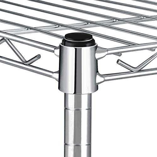 Simple Deluxe Heavy Duty 5-Shelf Storage Shelves, 1750Lb Loading Capacity, 35.43" W x 17.72" D x 70.87" H Adjustable Shelving Unit with Wheels, Chrome - size: 5-Tier, 35.43"W x 17.72"D x 70.87"H