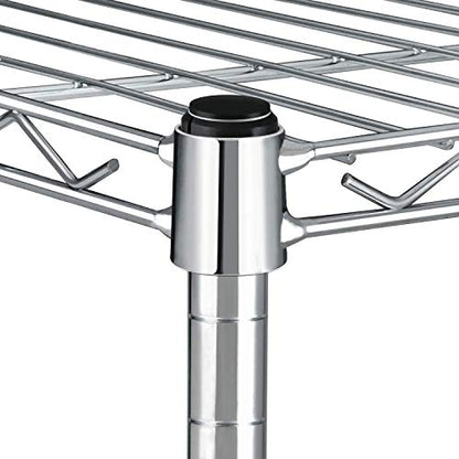 Simple Deluxe Heavy Duty 5-Shelf Storage Shelves, 1750Lb Loading Capacity, 35.43" W x 17.72" D x 70.87" H Adjustable Shelving Unit with Wheels, Chrome - size: 5-Tier, 35.43"W x 17.72"D x 70.87"H
