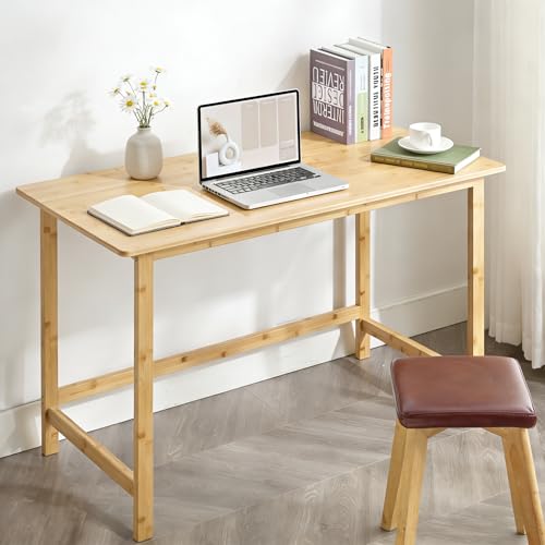Nnewvante 47 Inch Computer Desk, Bamboo Writing Desk, Modern Simple Work Desk for Home Office, Gaming Desk Study Table - size: 47''-Bamboo