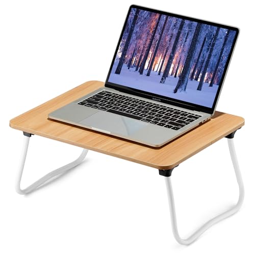 ZEAPTAC Laptop Bed Desk, Foldable Lap Desk, Portable Lap Table, Bed Table, Laptop Stand, Lightweight & Mini Table for Breakfast/Picnic/Drawing/Couch/Floor - Wood - color: Wood