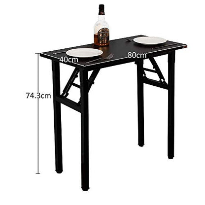 Need Folding Desk - 31 1/2" No Assembly Foldable Small Computer Table,Sturdy and Heavy Duty Writing Desk for Small Spaces, Black&Black Frame - color: Black & Black Frame, size: 31.5inch