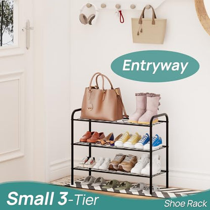 viewcare Shoe Rack for Closet, 3-Tier Small Shoe Rack for Entryway & Garage, Sturdy Metal Construction, Shoe Organizer Holds 6-9 Pairs - size: 3-Tier(M)