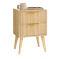 YAUKOMEL Fluted Nightstand,Small Bedside Table,Natural Wood Night Stand,Light Wood Side Table with Solid Wood Legs,End Table for Bedroom,Small Space 11.8" D x 15.7" W x 22.8" H Natural CTG55Y - color: Natural, style: Fluted Style