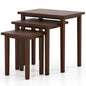 Giantex Nesting Tables Set of 3, Farmhouse Stacking Side Table with Rubber Legs, Wooden Rectangle Accent End Table, Nesting Coffee Tables for Living Room Bedroom (Walnut) - color: Walnut