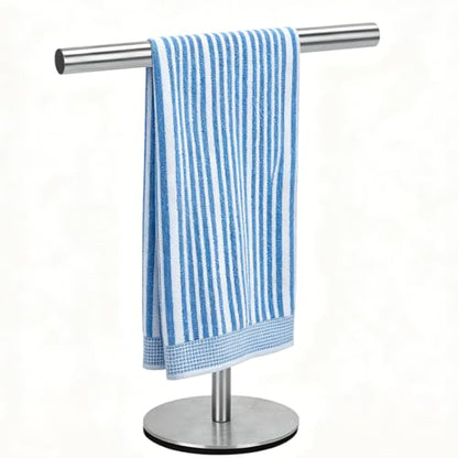 T-Shape Towel Holder, Towel Rack Stand for Bathroom Vanity Countertop, Towel Bar for Bathroom Kitchen (Silvery) - color: Silvery-1pc