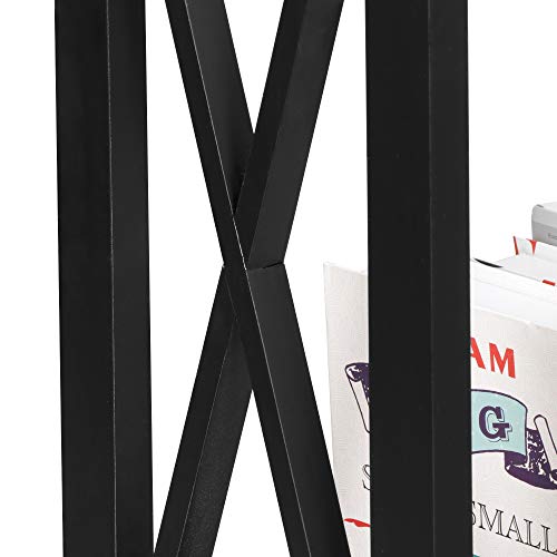 Nouva 2-Tier Narrow Console Sofa Side Wall Table for Hallway Foyer Table Sofa Long Accent Table for Living Room, Black - color: Black
