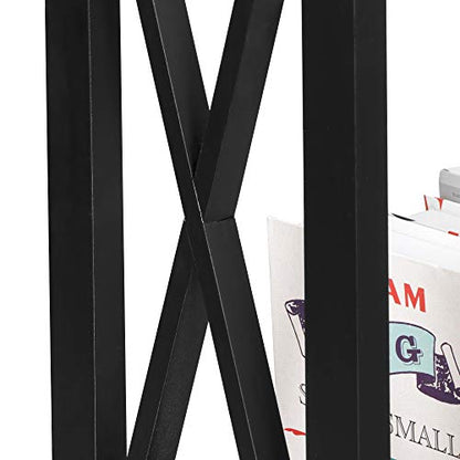 Nouva 2-Tier Narrow Console Sofa Side Wall Table for Hallway Foyer Table Sofa Long Accent Table for Living Room, Black - color: Black