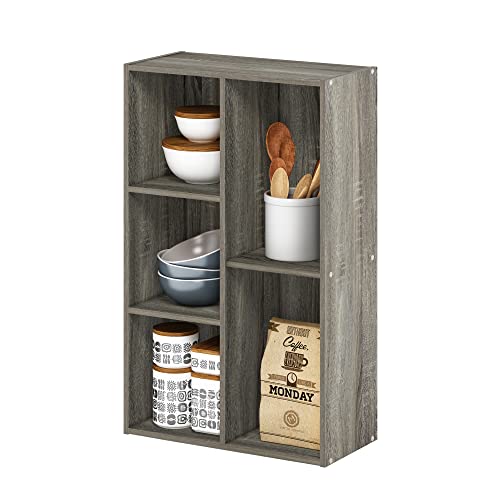 Furinno Luder 5-Cube No Tool Assembly Open Shelf, French Oak - color: French Oak, size: 5-Cube No Tool