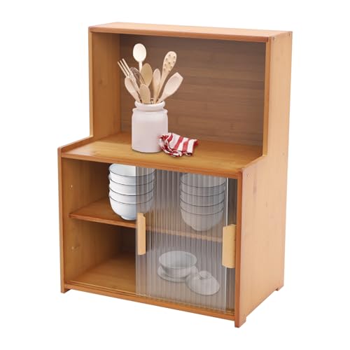 Low Cabinet with Sliding Doors, Short Cabinet with Doors Coffee Nook Side Board Storage Cabinets for Kitchen Coffee Shop Tea Room Sliding Door Cabinets (Brown Color) - color: Brown Color
