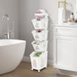 4-Tier Laundry Basket Holder, Utility Laundry Basket with Wheels Clothes Storage Organizer Cart Removable Rolling Laundry Hampers for Bathrooms Bedrooms Kitchen (4-Tier) - size: 4-Tier