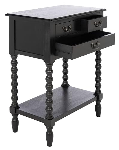 SAFAVIEH Furniture - Athena 3-Drawer Console Table - Black - Solid Wood - Farmhouse Classic Design - Ideal for Entryway, Living Room, Hallway, 23.5" W x 13" D x 29.5" H (CNS5703B) - color: Black