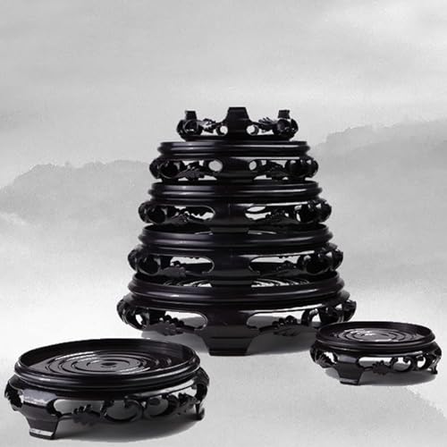 2Pcs Plant Stand 4.4in Round Riser Flower Pot Display Bonsai Rack Holder Plastic Vase Display Stand Pedestal Base for Desktop Counter Room Indoor Outdoor - size: 4.4in