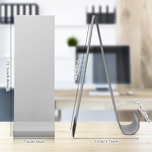 Yaocom 4 Pcs Metal Fancy Brochure Holder Display Flyer Brochure Holder Stand Table Vertical Countertop Literature Organizer for Booklets Pamphlet Magazine Menu Journals(Silver) - color: Silver