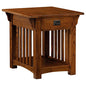 Leick Home Mission End Table, Solid Wood Construction, 1 Storage Drawer, Bottom Display Shelf, Slatted Sides, Easy-Assembly, Medium Oak, 25.0 in. W x 22.0 in. L x 23.0 In. H, 8207 - color: Medium Oak