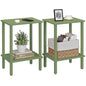 TUTOTAK End Table, Set of 2, Side Table, Nightstand, 2-Tier Storage Shelf, Sofa Table for Small Space, Living Room, Bed Room, Olive Green TB01BOG035 - color: Olive Green