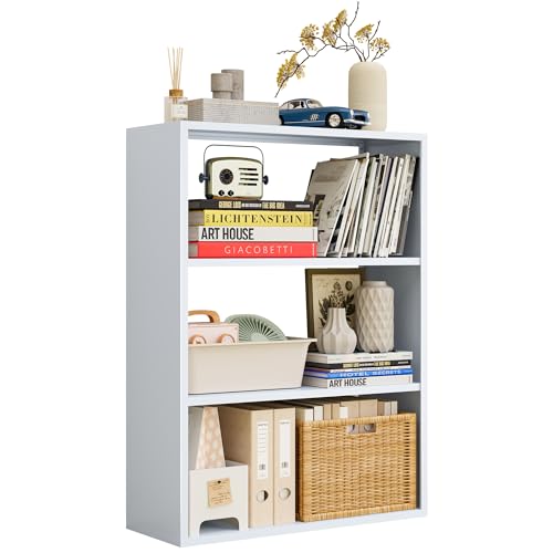 OSEILLC 4-Tier Steel Standing Shelf Unit, Multipurpose Open Storage Rack for Entryway, Living Room, Bedroom, Garage，Metal Bookshelf (White) - color: White, size: 32.7"H x 23.6"W