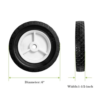 Parts Camp 6 inch Plastic Wheel Fits Oregon 72-106 hand trucks, lawnmowers, utility carts,BBQ Grills, Radio Flyer Wagon Trash Can Universal Wheel 9610 - size: 6-inch