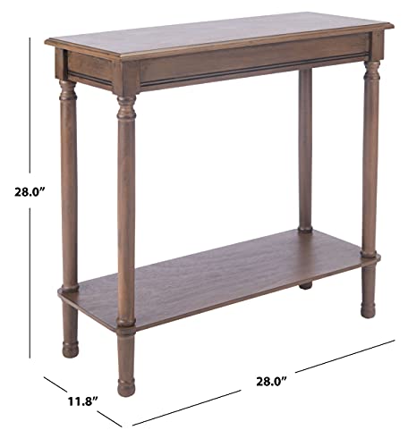 SAFAVIEH Furniture - Tinsley Rectangle Console Table - Brown - Solid Wood - Farmhouse Turned-Leg Design - Ideal for Entryway, Living Room, Hallway, 28"W x 11.75"D x 28"H (CNS5724C) - color: Brown