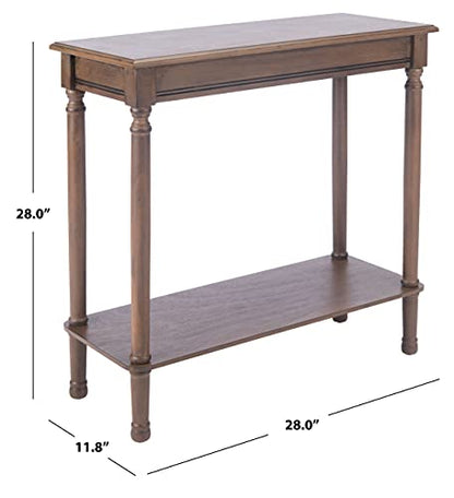 SAFAVIEH Furniture - Tinsley Rectangle Console Table - Brown - Solid Wood - Farmhouse Turned-Leg Design - Ideal for Entryway, Living Room, Hallway, 28"W x 11.75"D x 28"H (CNS5724C) - color: Brown