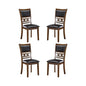 New Classic Furniture Gia Dining Chair (Set of Four), Black PU Upholstered Seat & Back Rest, Brown - color: Brown, size: Set of 4, style: Dining Chair